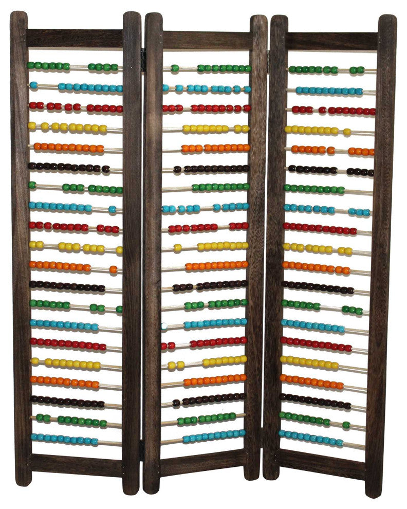 1" x 35" x 43" Multi Color Wood  Screen