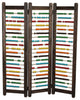 1" x 35" x 43" Multi Color Wood  Screen