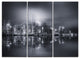 "Hong Kong Black and White Panorama" Artwork Canvas, 3 Panels, 36"x28"