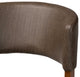 Montreal Mid-Century Dark Walnut Wood Gray Faux Leather Dining Chairs, Set of 2