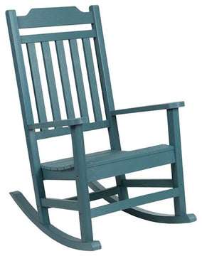 Flash Furniture Winston All-Weather Poly Resin Rocking Chair in Teal