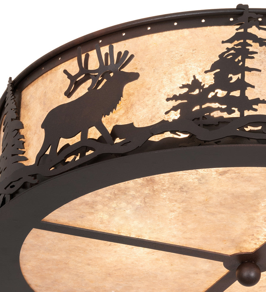 22 Wide Elk at Dusk Flushmount