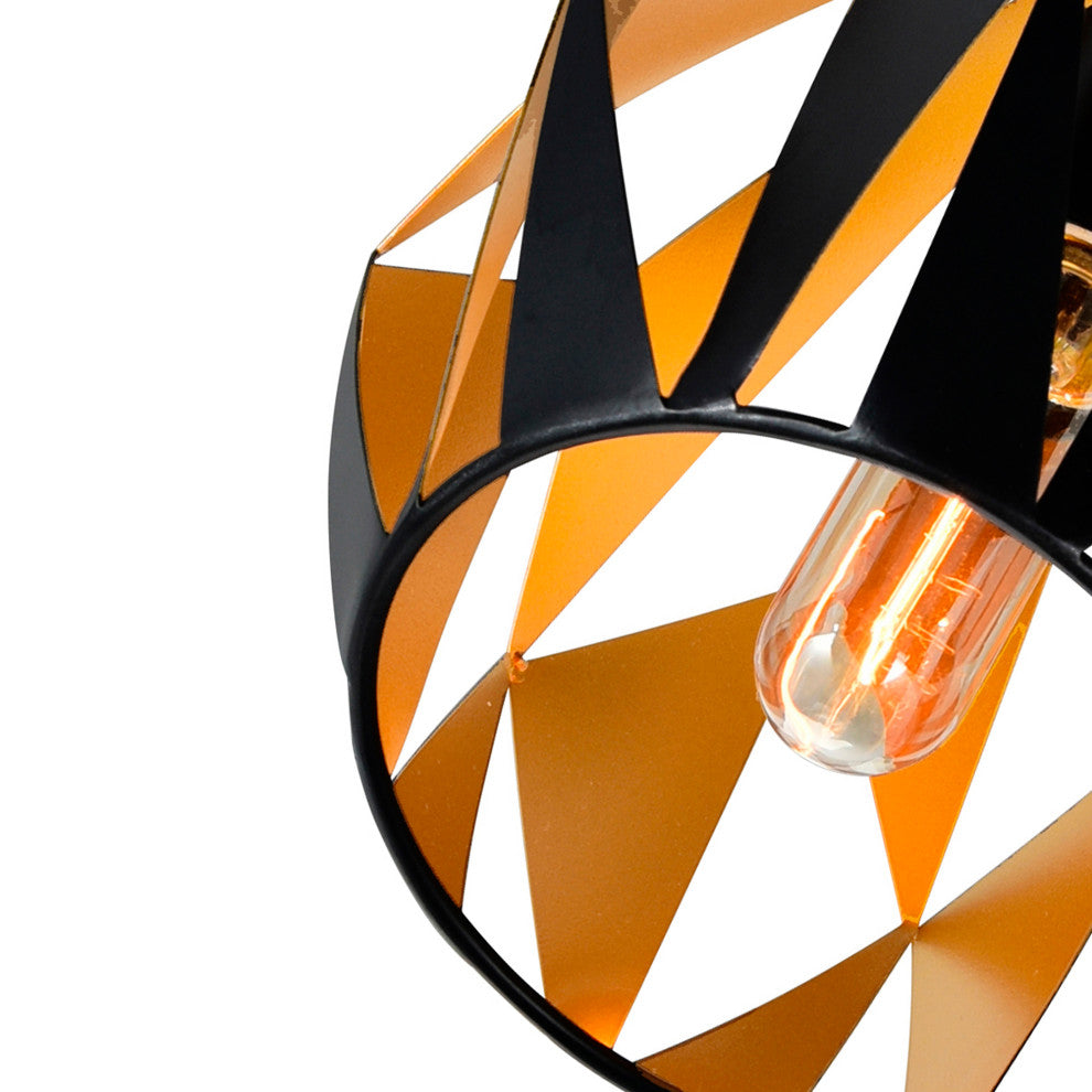 Oxide 1 Light Down Pendant With Black+Copper Finish