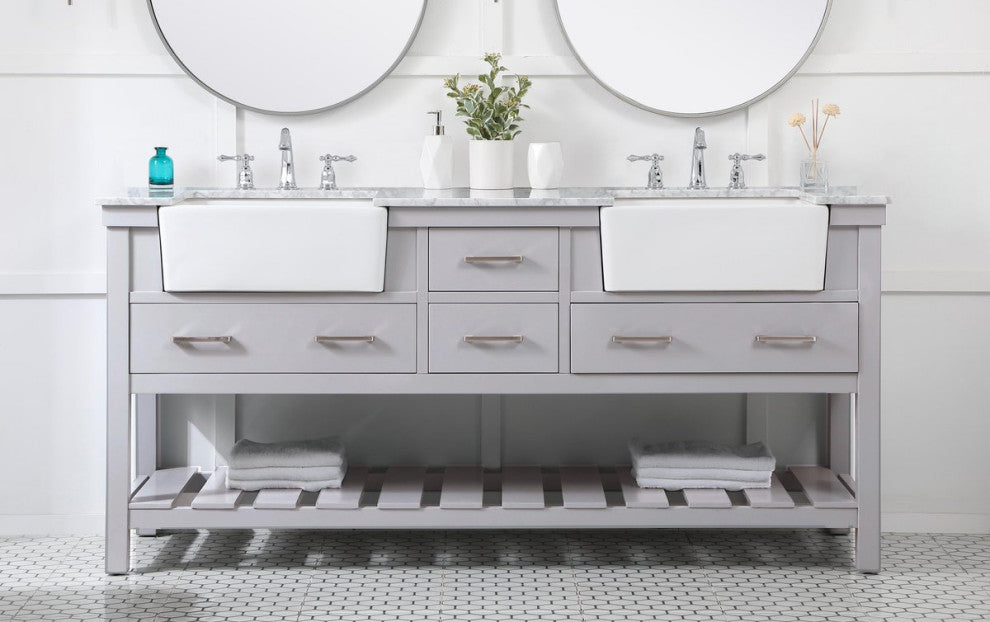 Home Living 22" Farmhouse Grey-Light Bathroom Vanity
