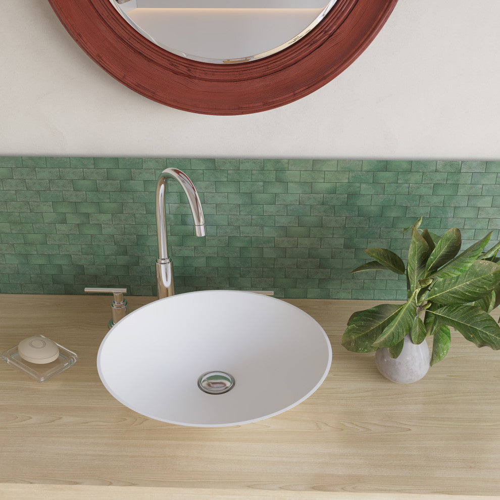 CastelloUSA Mahdi Solid Surface Square Vessel Sink