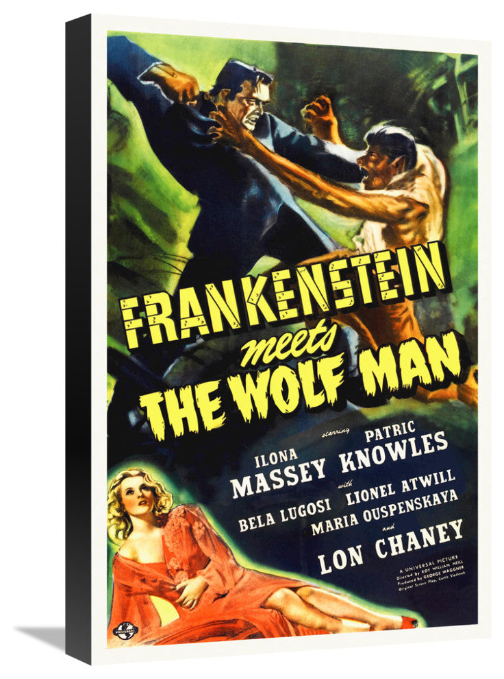 "Frankenstein vs the Wolfman" Canvas by Hollywood Photo Archive, 15x22"