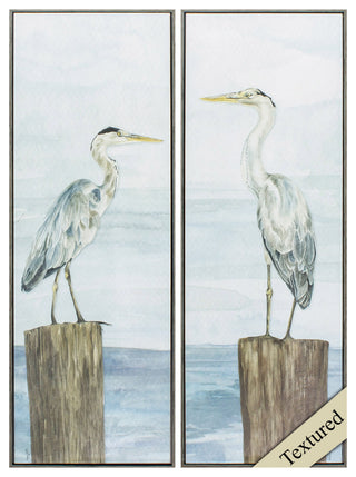 13" X 36" Woodtoned Frame Ocean Sky Panel (Set Of 2)