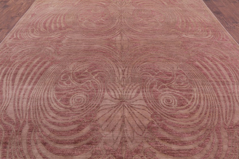 Hand-Knotted William Morris Wool Rug 9' 2" X 12' 3" Q5940