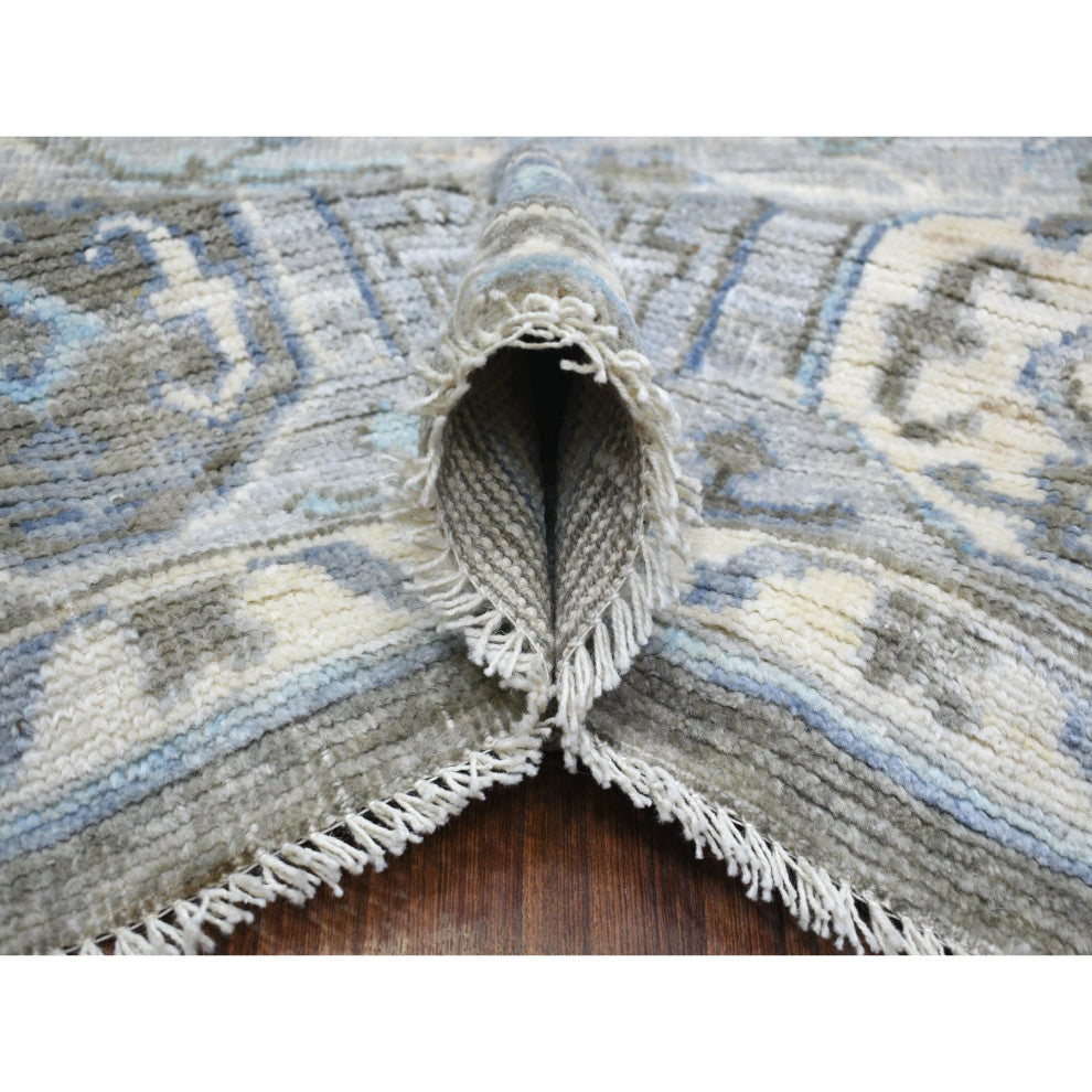 Faded Taupe, Anatolian Design Soft Wool Hand Knotted Oriental Rug, 8'0"x9'9"