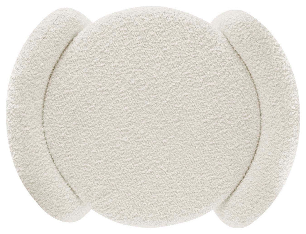 Nebula Boucle Upholstered Ottoman, Ivory