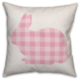Pink Buffalo Check Bunny Silhouette 16x16 Throw Pillow