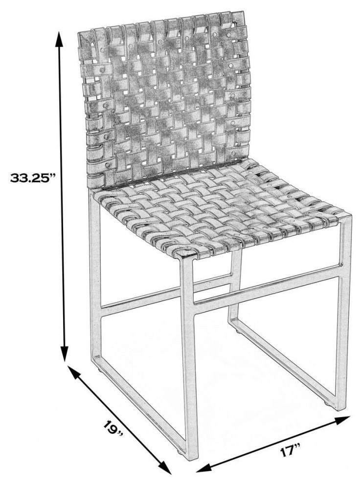 Butler Specialty Company, Urban Woven Leather Side Chair, Medium Brown