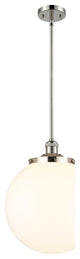 Beacon Pendant, Polished Nickel, Matte White