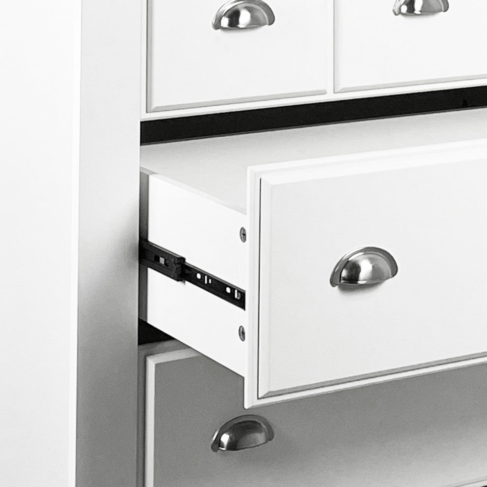 Cleary Contemporary Faux Wood 4 Drawer Dresser, White