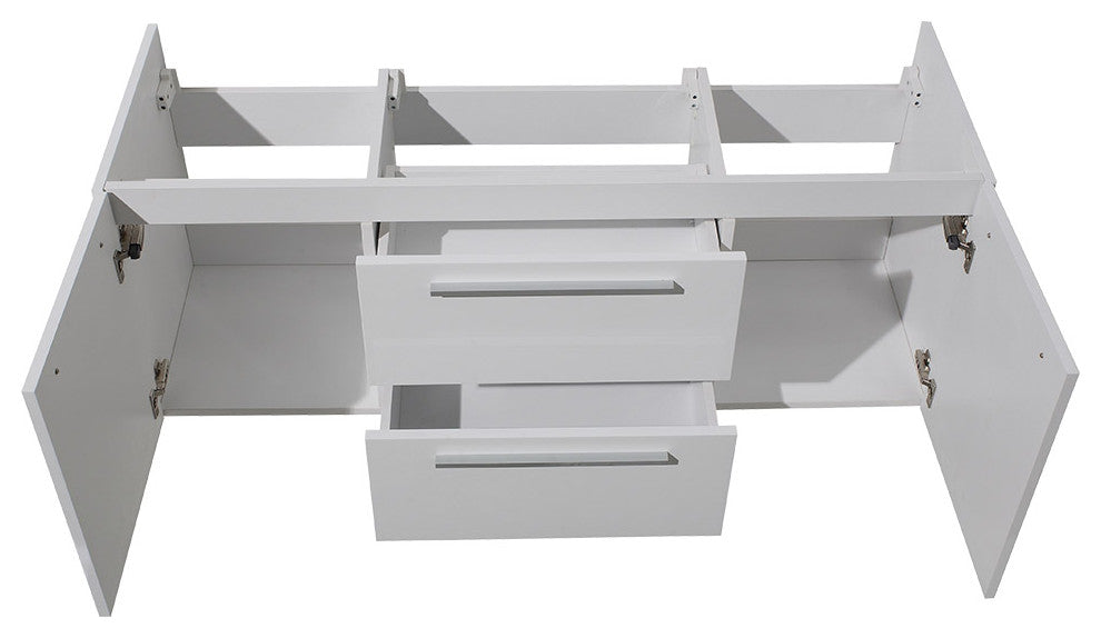 Opulento Double Sink Bathroom Cabinet, Base: White, Base Only