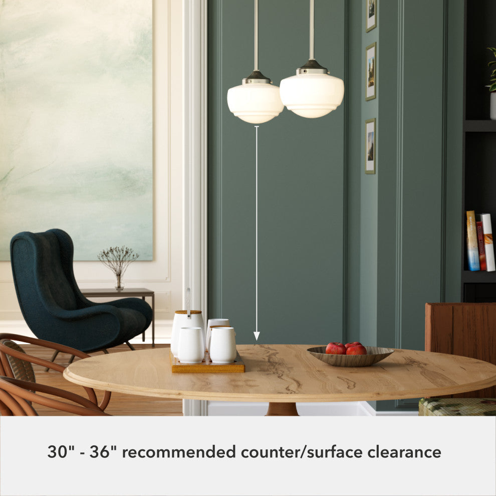 Saddle Creek Brushed Nickel, Cased White Glass 1 Light Mini Pendant Light