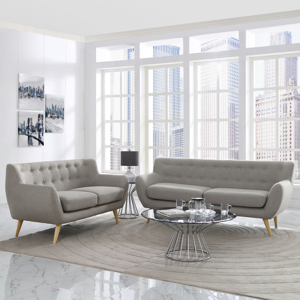 Modway Remark 2 Piece Living Room Set, Light Gray