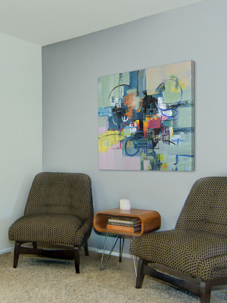 "Time Travel I" by Julie Joy Painting Print Wrapped Canvas, 40x40