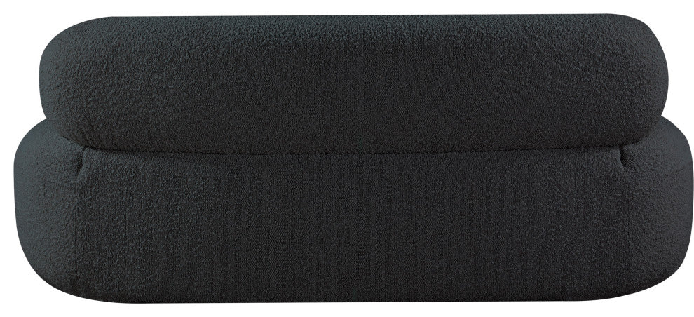 Venti Black Boucle Fabric Upholstered Set, Black, Sofa