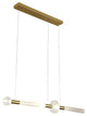 Gold Metal LED Chandelier With Clear Glass Linear