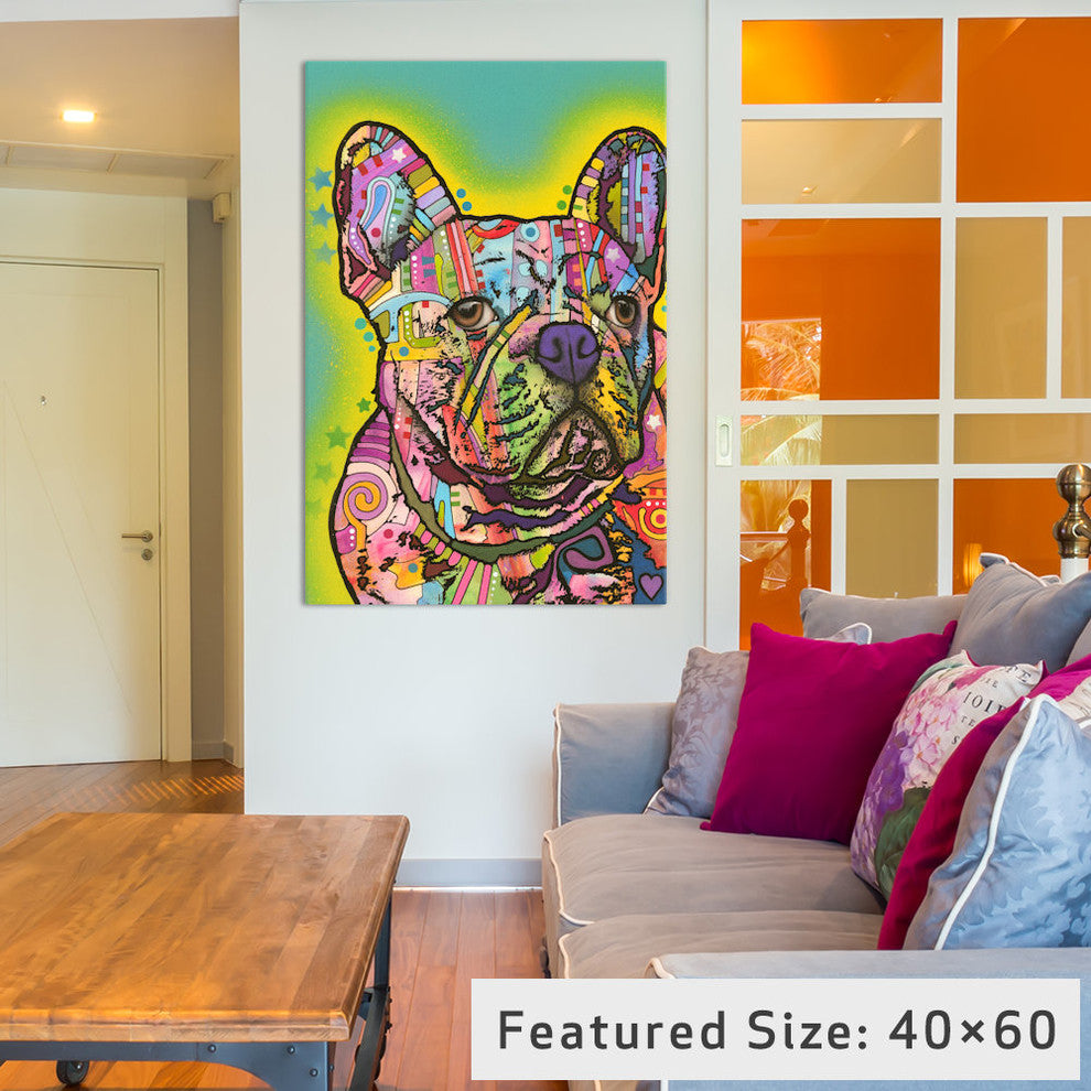 "French Bulldog III" by Dean Russo, 18x12x1.5"