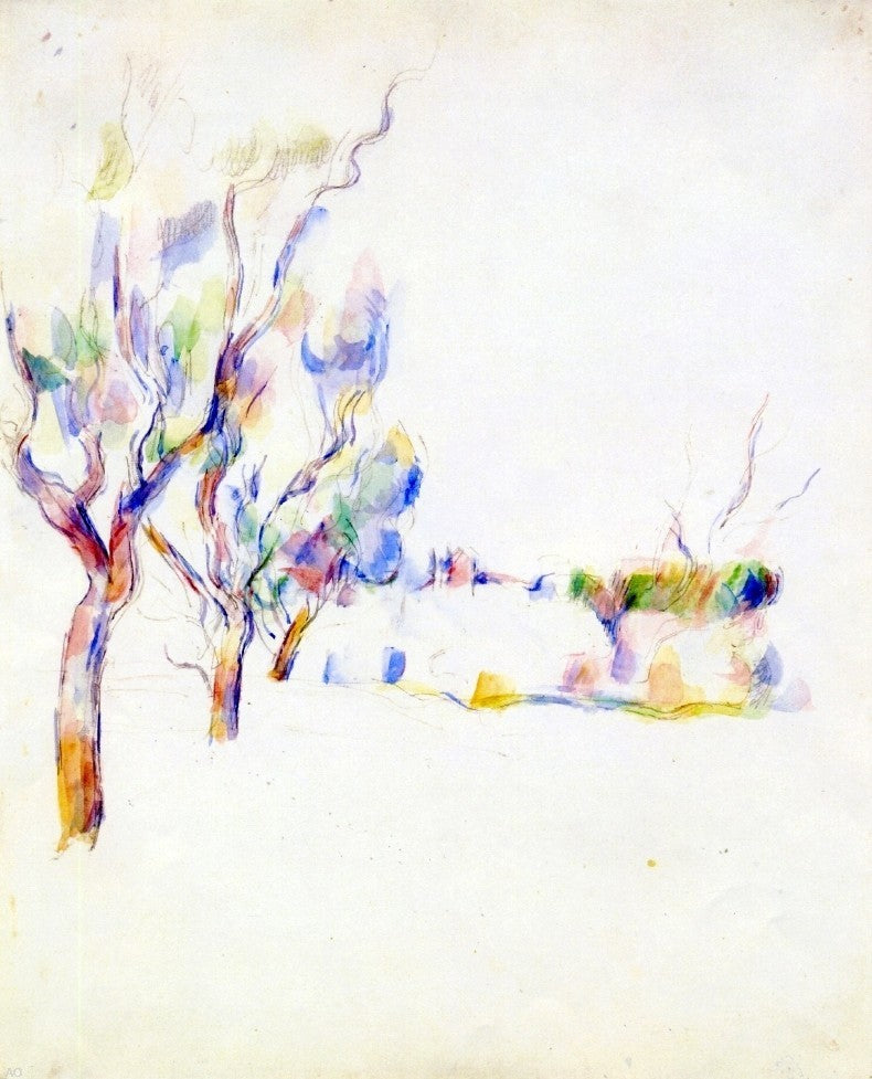 Paul Cezanne Almond Trees in Provence, 20"x25" Wall Decal