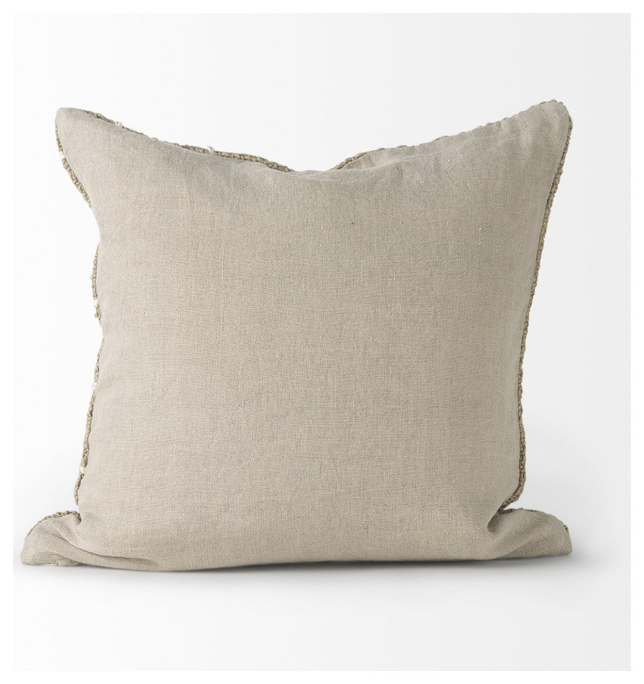 Rustic Sand and White Square Decorative Pillow Cover