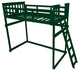 Mission Loft Bed, Dark Green, Twin, End Ladder