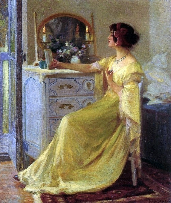 Robert Vonnoh Bessie Potter Vonnoh at Her Dressing Table Wall Decal