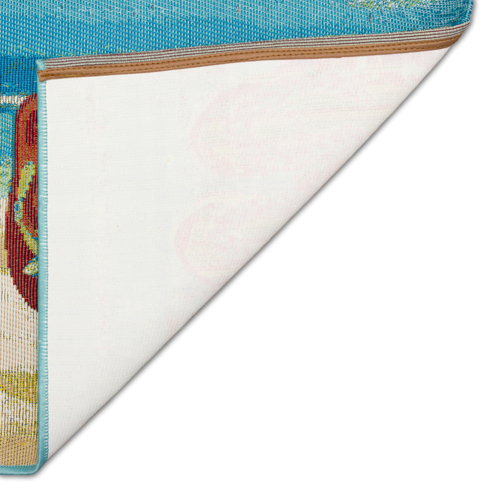 Esencia Flip Flops Forever Indoor/Outdoor Mat Blue 2'5"x3'11"