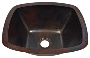 Rectangular Farmhouse Copper Kitchen Bar Prep Sink