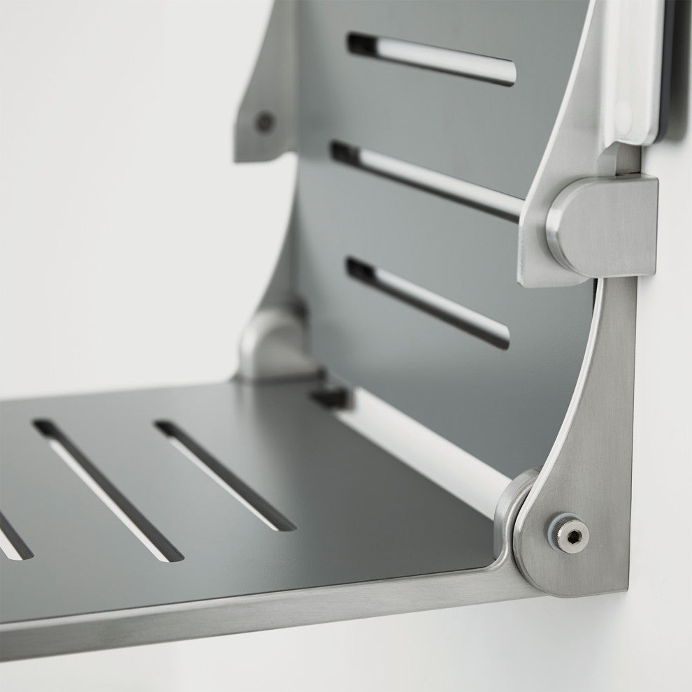 Seachrome Silhouette Comfort Shower Seats with Arms, Gray Seat, Silver Frame