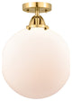 Beacon Semi-Flush Mount, Satin Gold, Matte White, Matte White