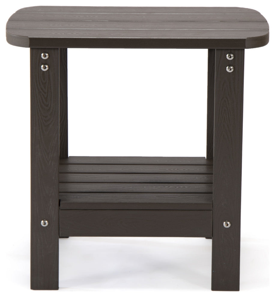 Inspired Home Daylan Outdoor Table, Weather Resistant, Chocolate