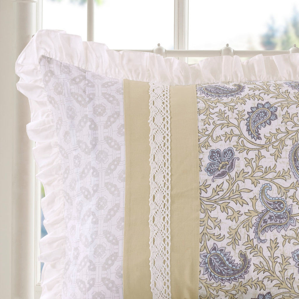 Madison Park Dawn 9 Piece Cotton Percale Comforter Set, Yellow