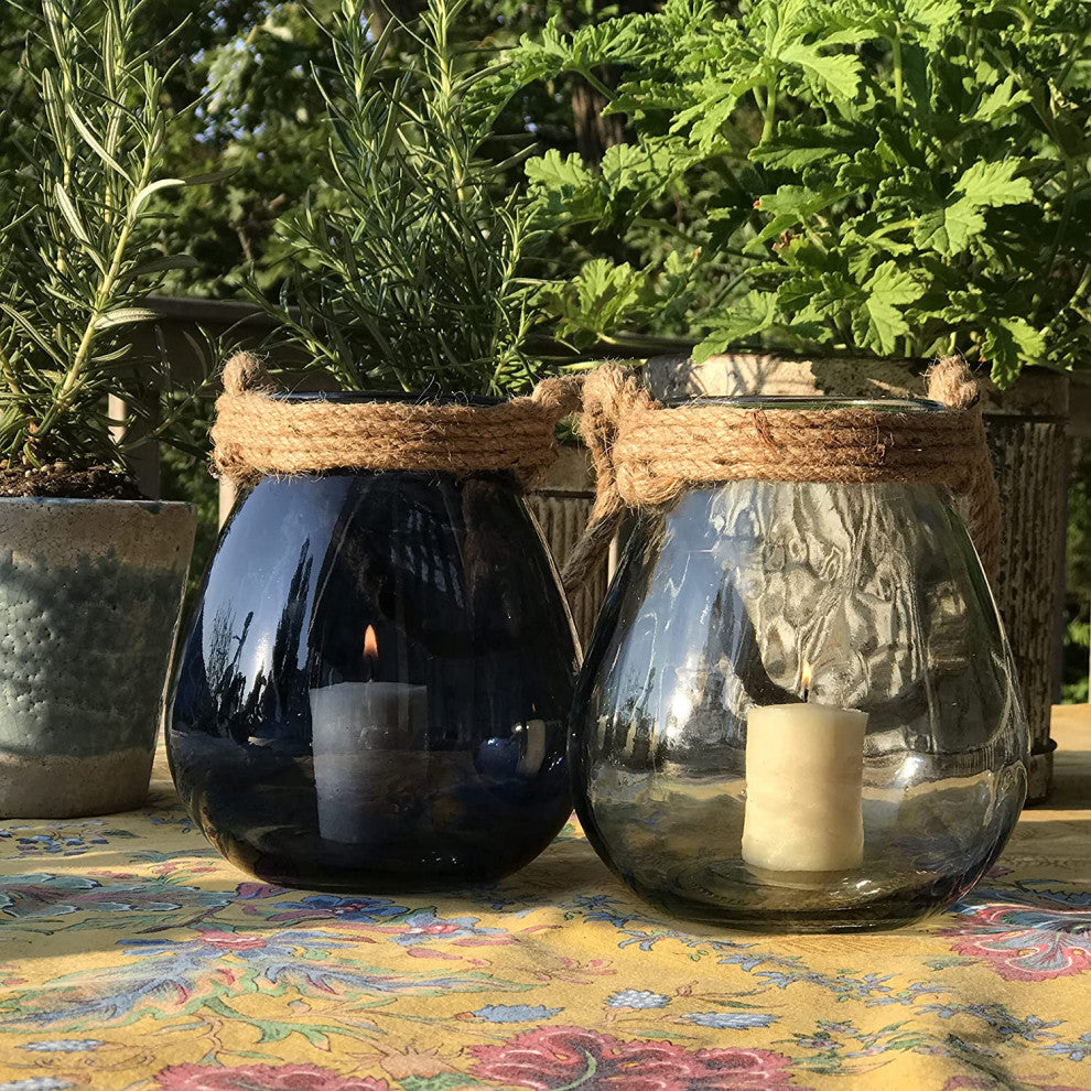 Bell-Jar Candle Holders, Set of 2