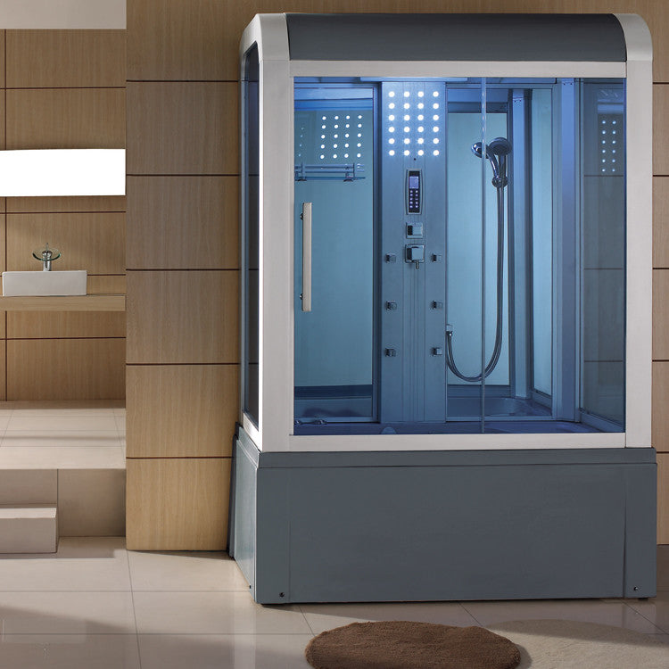 Rectangular Steam Shower With Jetted Tub