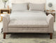 Upholstered Tufted Storage Ottoman Bench, Oatmeal