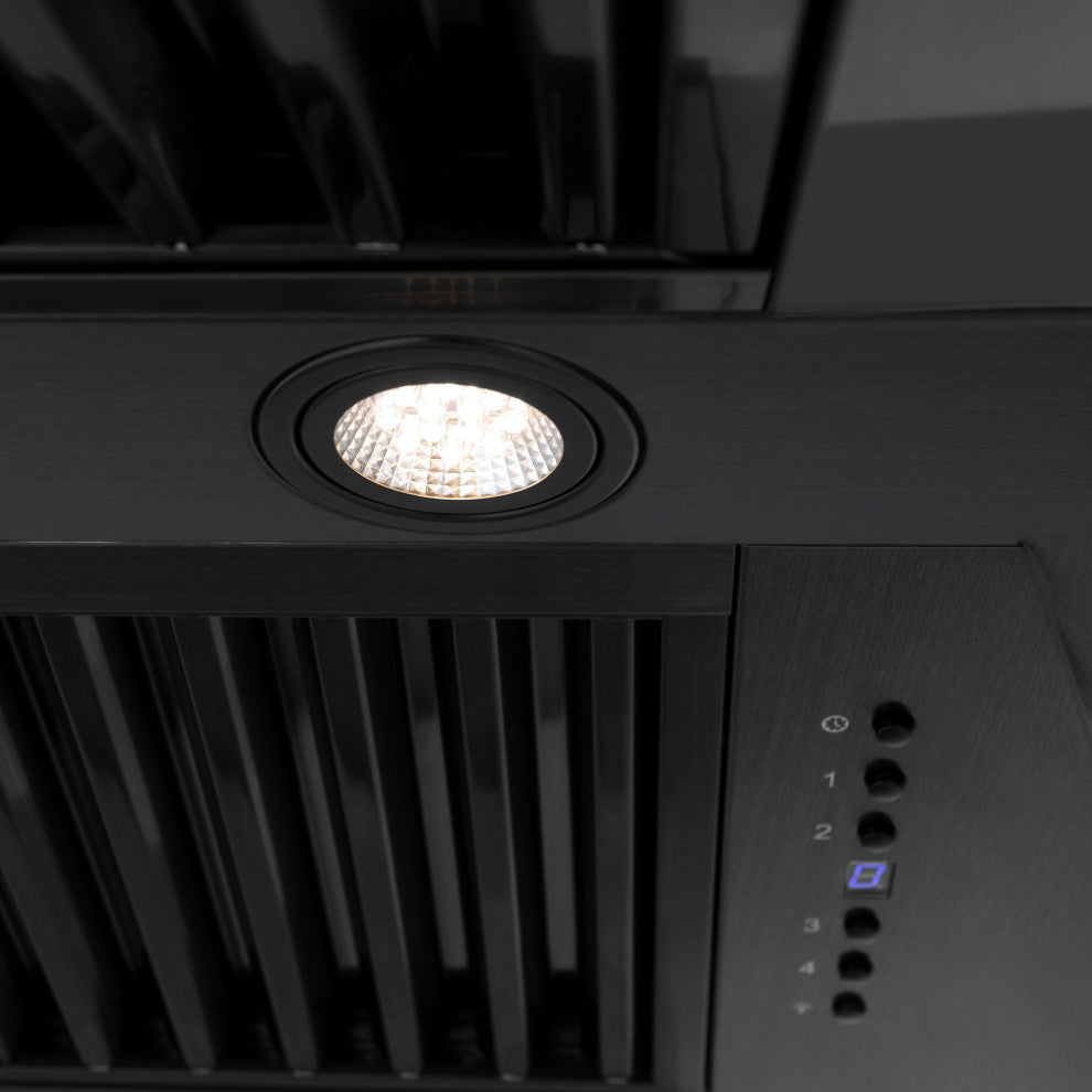 ZLINE 48" Black Stainless Range Hood with Polished Polished Gold (BS655Z-48-G)