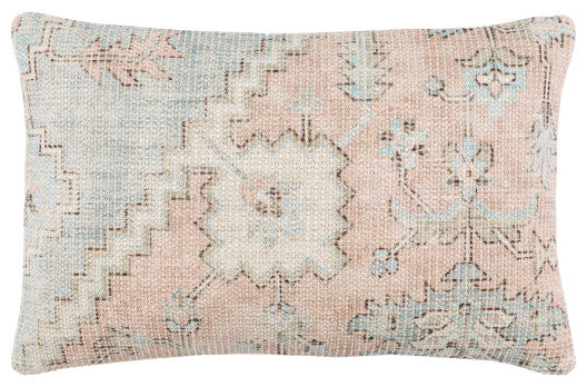 Surya Samsun Pillow Shell With Down Insert 14"H X 22"W - Cream, Dusty Pink