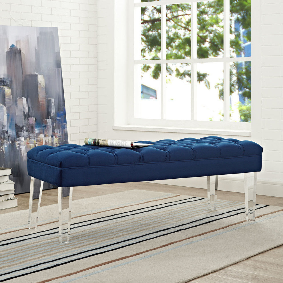 Valet Velvet Bench, Navy