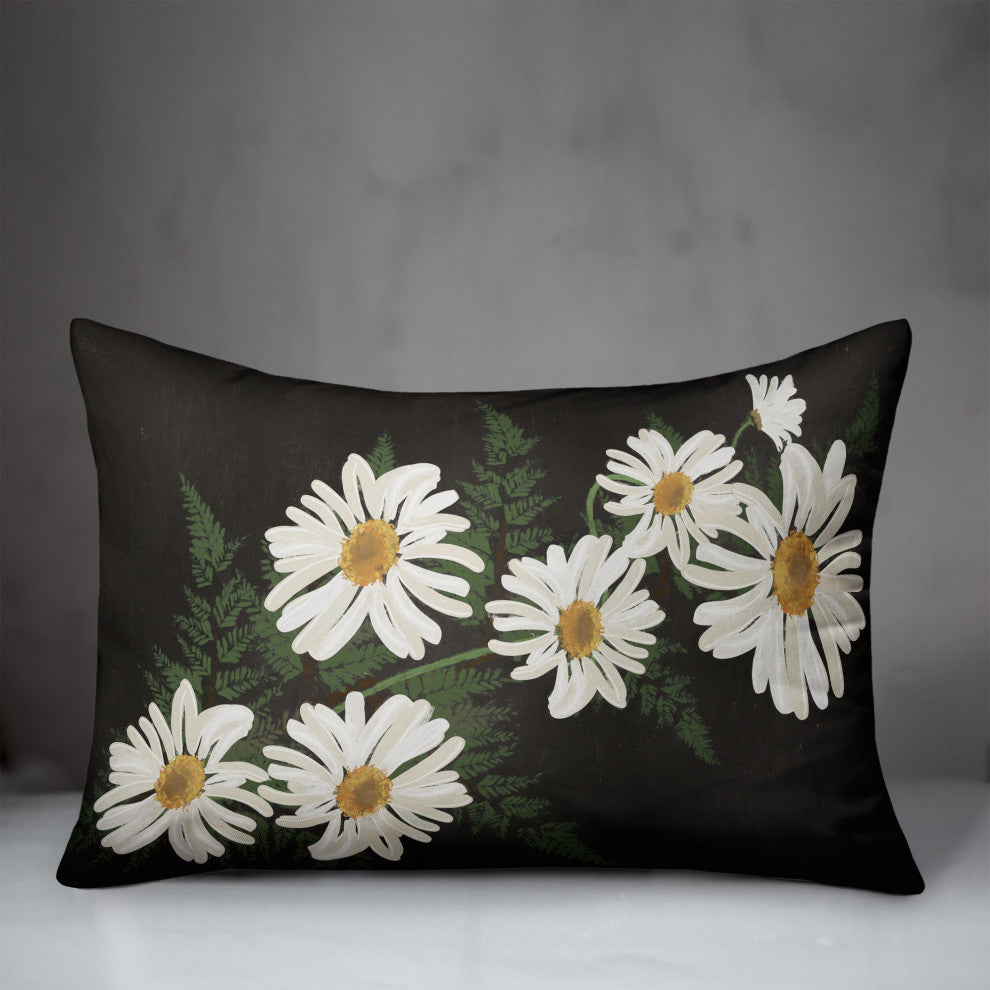 Daisies on Moody Background 14"x20" Spun Poly Pillow