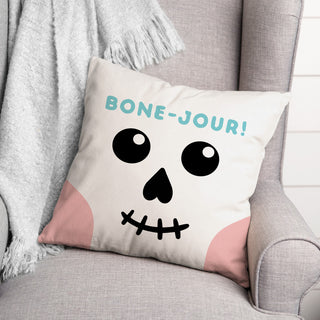Bone-Jour! 18x18 Throw Pillow
