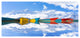 Moving Colorful Boats in Lake, Large Boat Canvas Art Print, 60"x28"