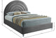 Rainbow Velvet Upholstered Bed, Gray, King