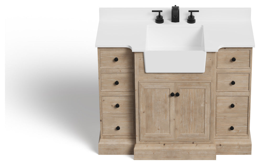 Fermo Bath Vanity, Weathered Fir, 48", Single Sink, Freestanding