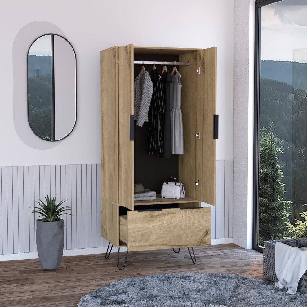 DEPOT E-SHOP Begonia Closet, Light Oak