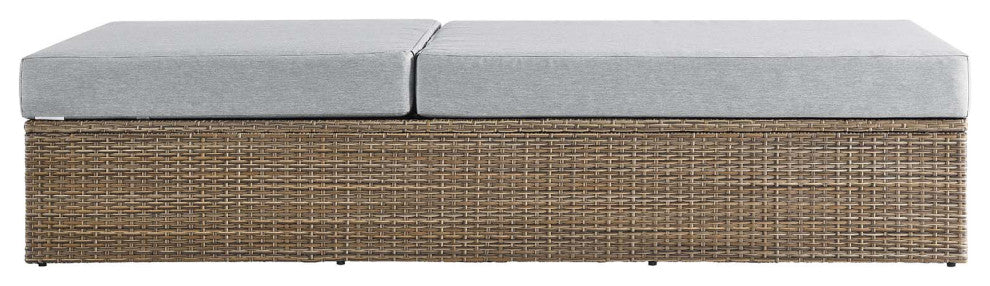 Convene Outdoor Patio Outdoor Patio Chaise Lounge Chair, Cappuccino Gray