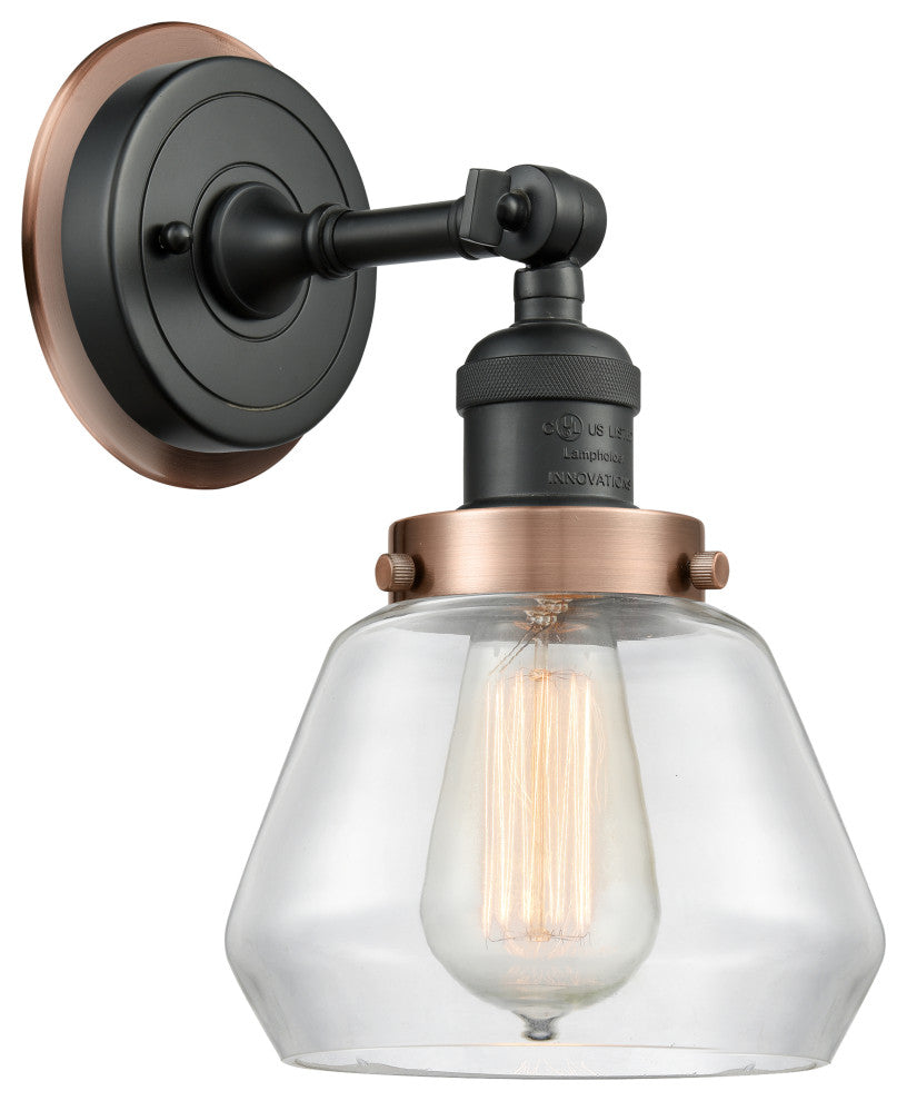 INNOVATIONS LIGHTING 203BK-BPAC-HRAC-G172 Fulton 1 Light Mixed Metals Sconce