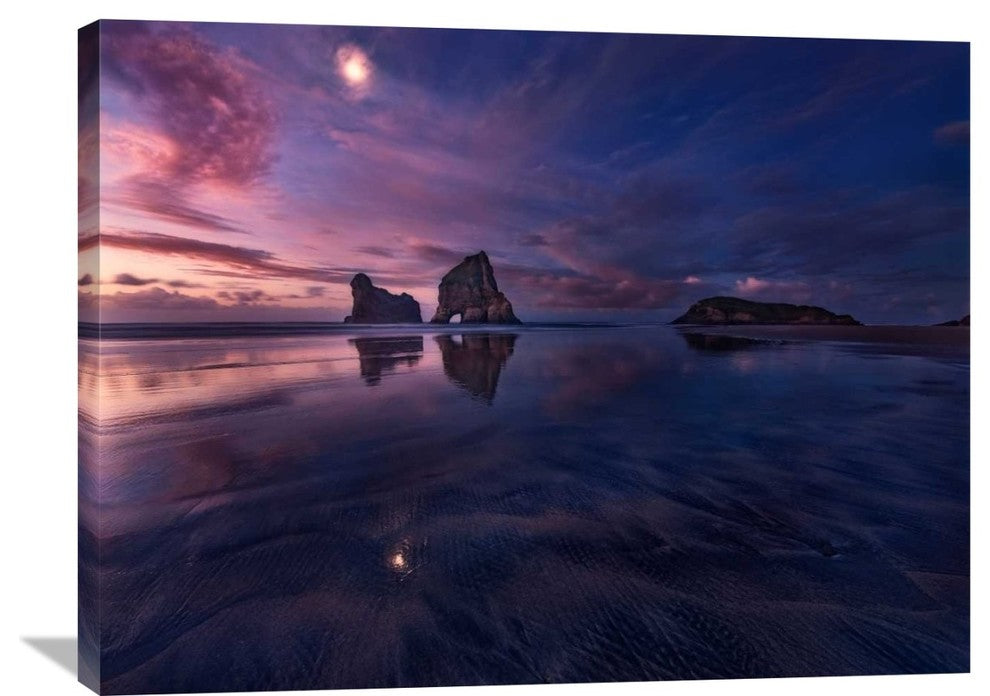 "Golden Bay When Night Falls" Stretched Canvas Giclee by Yan Zhang, 36x27"